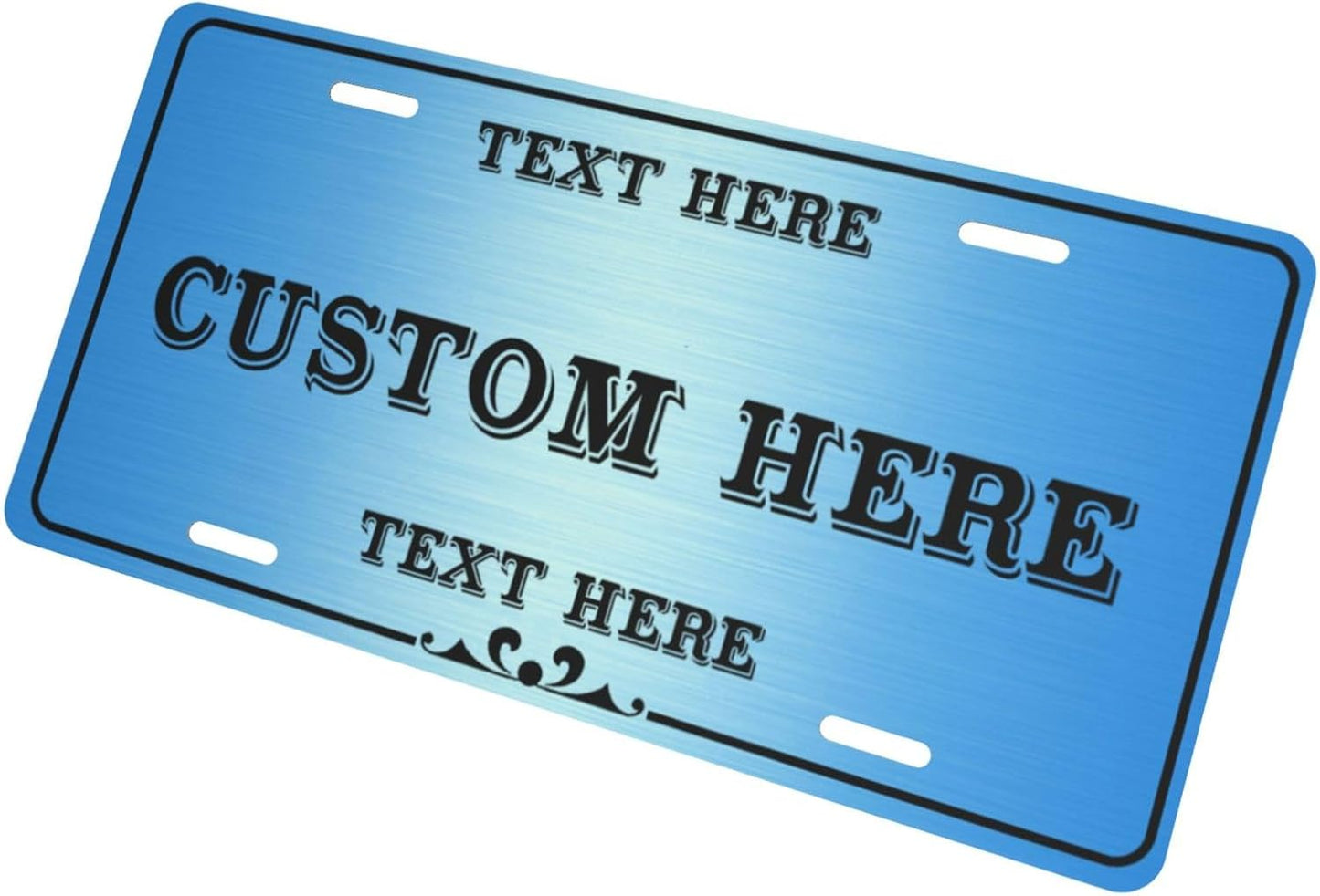 Custom Personalized Text Image Photo Design Customized Tag Aluminum License Plates for Front of Car 6x12 Inch-21