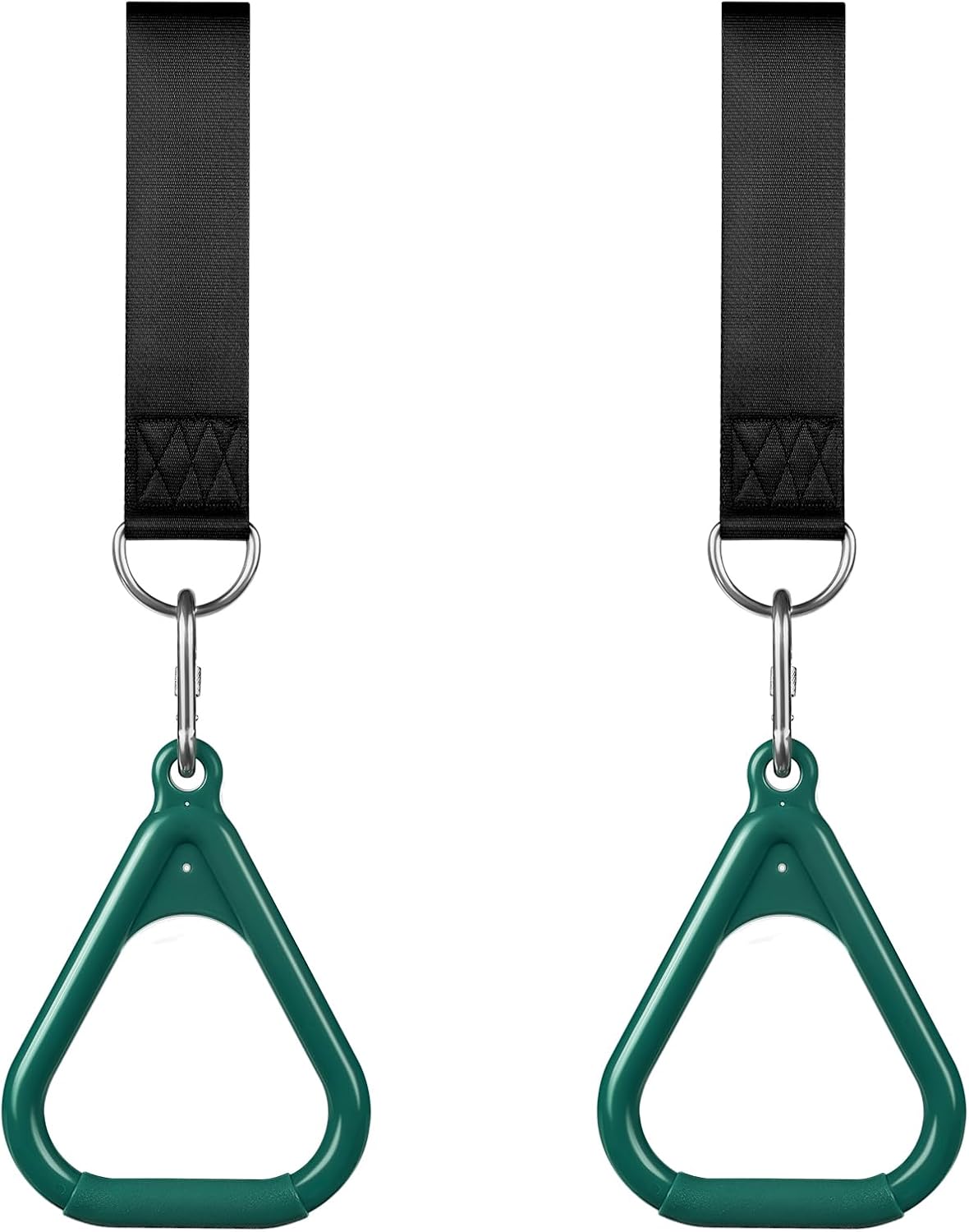 LadyRosian Trapeze Bar Swing Monkey Bars Hanging Ninja Rings Warrior Slackline Obstacle Course Kits for Kid Playground Equipment Accessories (Green)