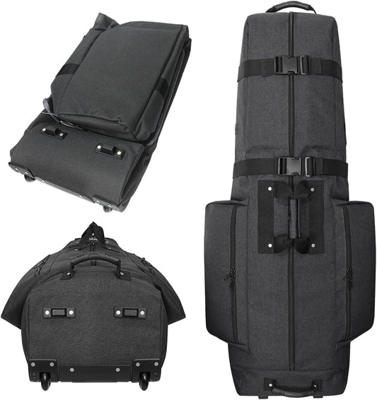 CaddyDaddy Constrictor Soft-Sided Golf Travel Bag Cover with Thick Dense Foam Padded Top 1 Year Full Travel Bag Replacement Coverage | Wheels & Lockable Zippers Case for Transporting Clubs on Airlines