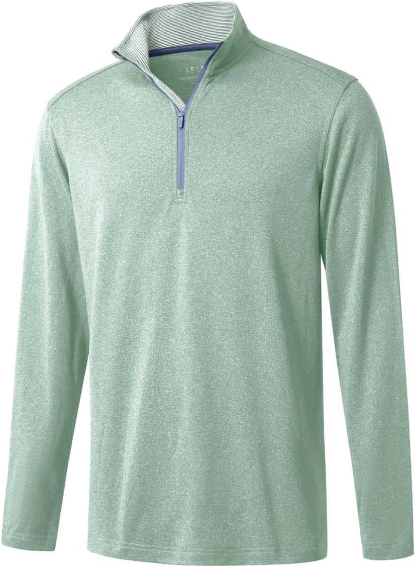 M MAELREG Quarter Zip Golf Pullover Men Dry Fit Long Sleeve Performance Wicking Mock Neck 1/4 Zip Pullover Mens Sweatshirt