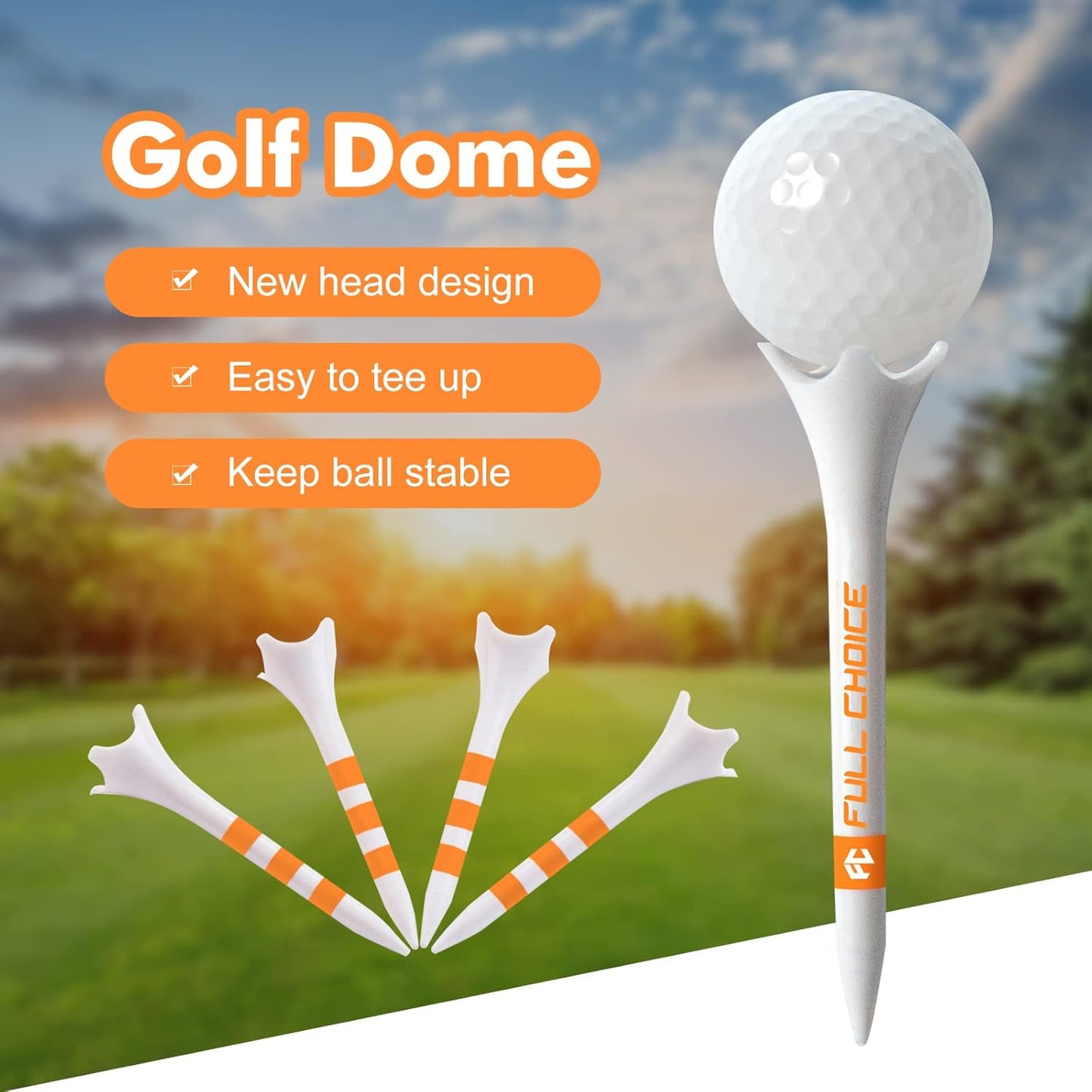 Professional Plastic Golf Tees 100 Pack (3-1/4" or 2-3/4"), Enhanced Durability & Stability, Engineered to Minimize Friction and Side Spin