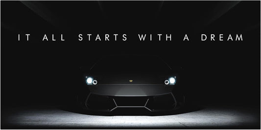 Motivational Wall Art for Office, Super Car Art Canvas, Inspirational Automotive Decor for Lamborghini Sportscar Lovers, Motivational Wall Decor for Office and Home, Inspiring Car Poster (8 x 8 in)