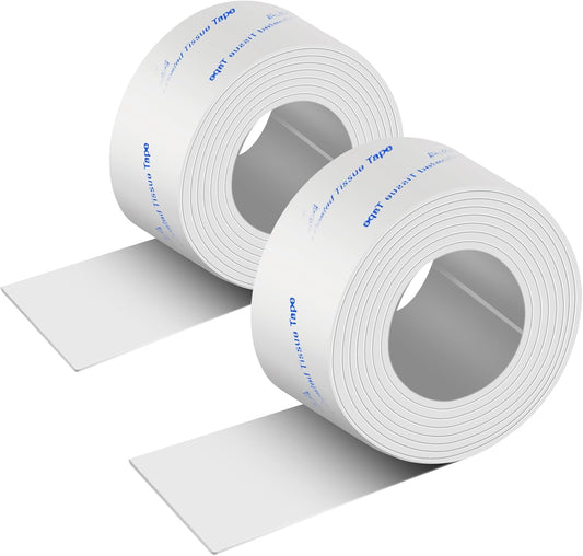 Adhesive Rubber Strips with Adhesive Backing, 2 Rolls Rubber Tape Adhesive Back, Non Slip Adhesive Strips for Any Furniture and Appliances 1x40 inch White