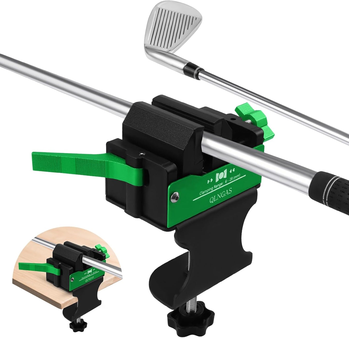 Golf Club Regripping Pro Kit - Quick-Release Vise Clamp and Portable Design, Heavy Duty Grip Removal Tool, with Non-Slip Rubber Jaws & Durable Regripping Station for Home Workshop
