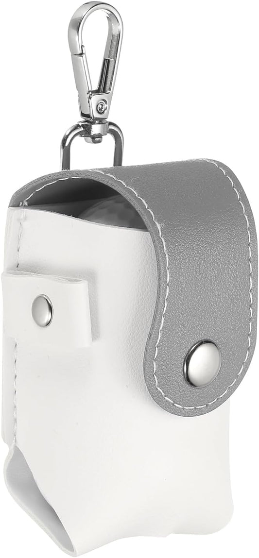 uxcell Golf Ball Bag, Portable PU Leather Golf Ball Pouch with Belt Clip Storage Bag with Tee Holder for Men and Women
