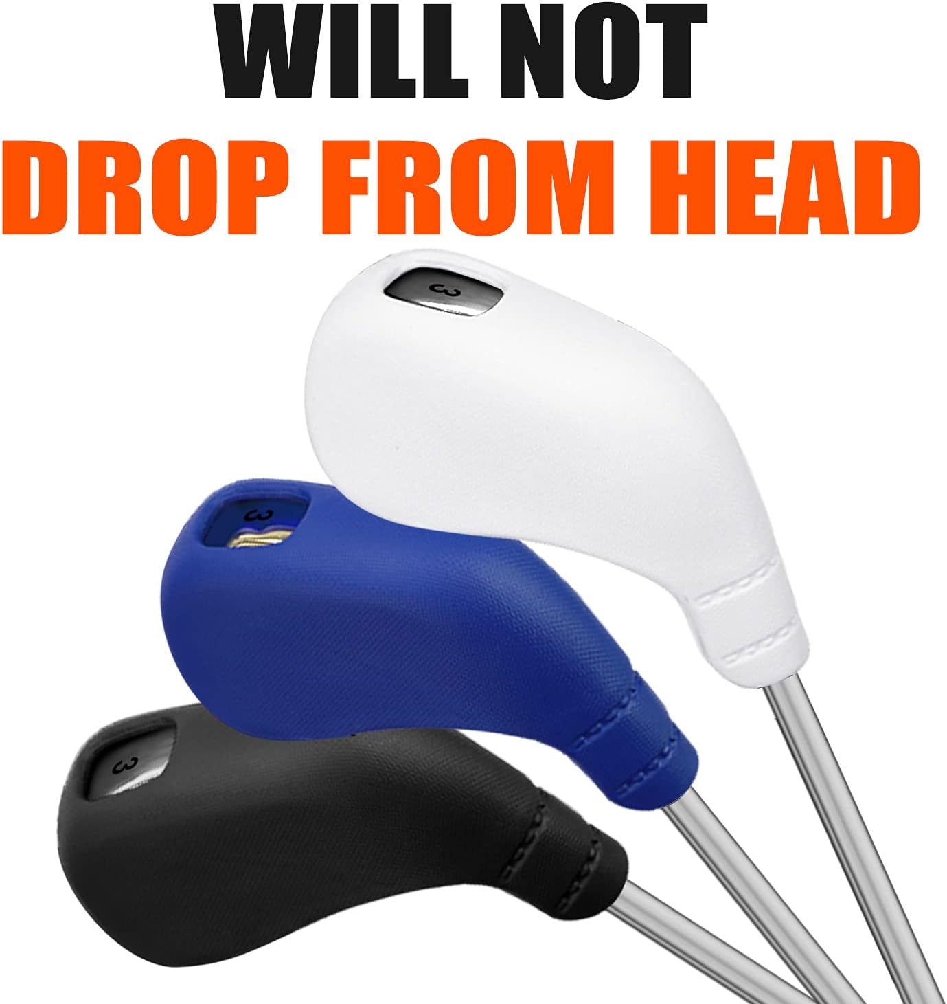 PGM Golf Club Covers, 10pcs Protective Washable Golf Iron Head Covers Set with Number Opening, Easy On and Off, Fits Right Handed Brands