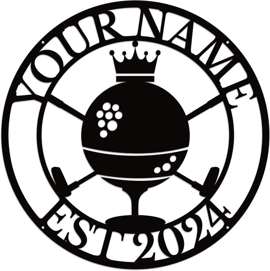 Generic Personalized Golf Name metal Signs,Custom Shed Metal Wall Decor,Black Metal Wall Art Decor,Home Metal Signs Plaques,Outdoor wall Decorative Signage (Style B)