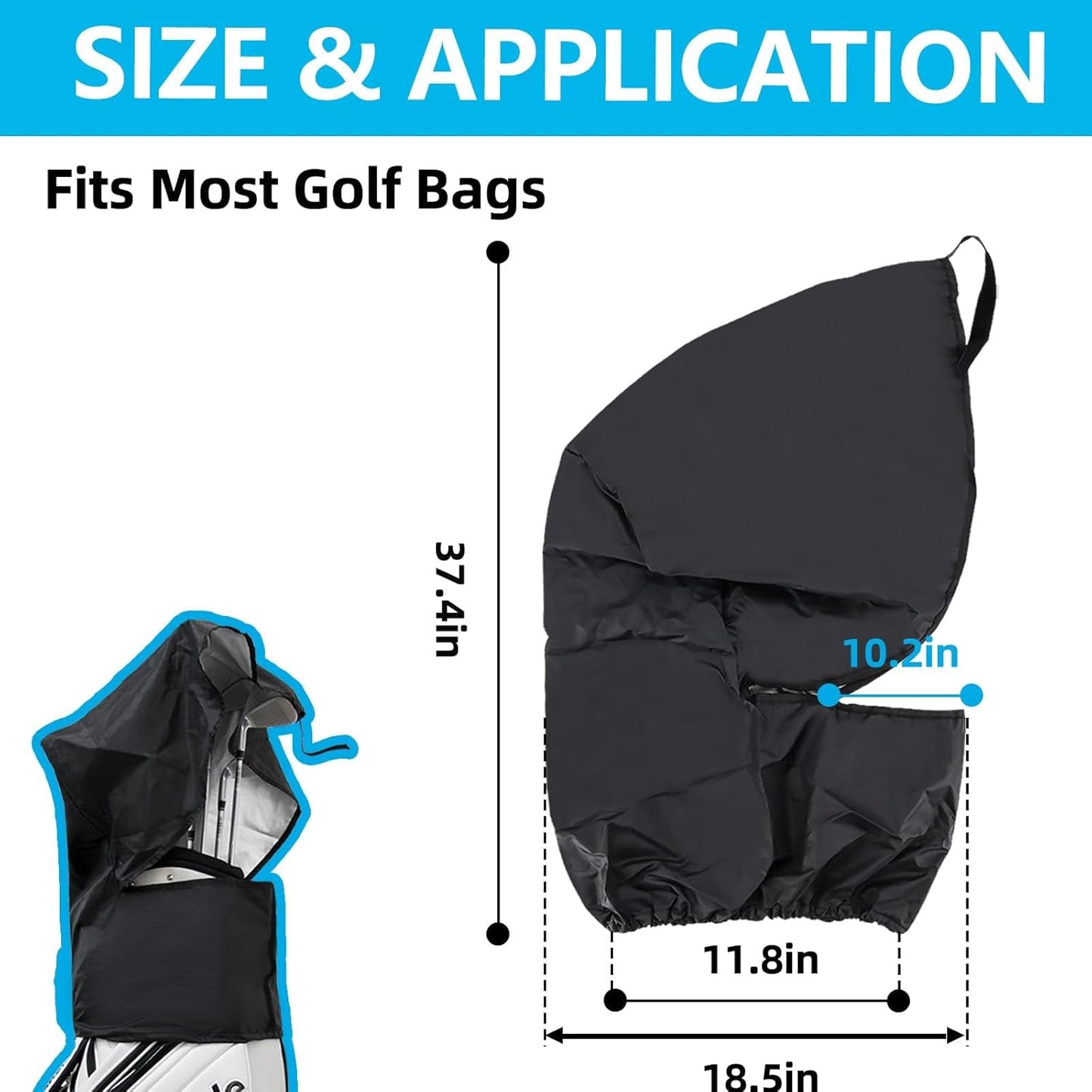 Upgrade Golf Bag Rain Hood Waterproof Golf Bag Rain Cover for Golf Club Bags Fit Almost All Golfbags or Carry Cart