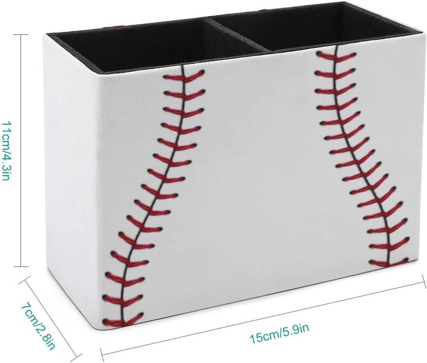 Pen Holder, Pencil Holder for Desk Organizer, Baseball Lace Sport Ball PU Leather Pencil Cups Desktop Stationery Storage Makeup Brush Holder Pen Organizer for Office Home