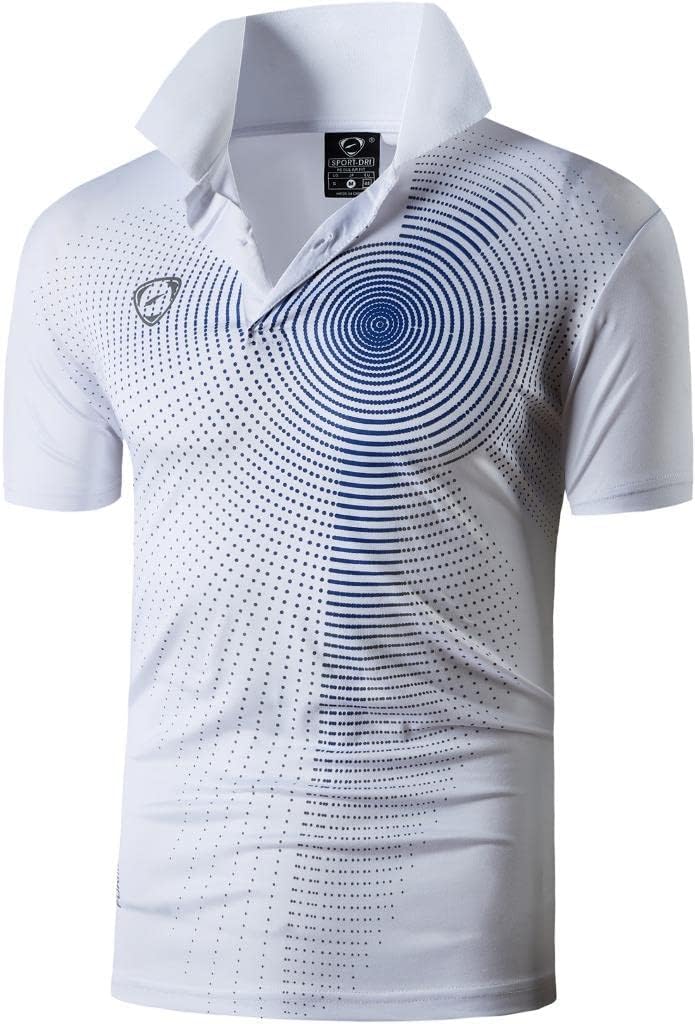 jeansian Men's Sport Outdoor Quick Dry Fit Short Sleeves Polo Tee Shirt Tshirt T-Shirt Tops Golf Tennis Bowling LSL195