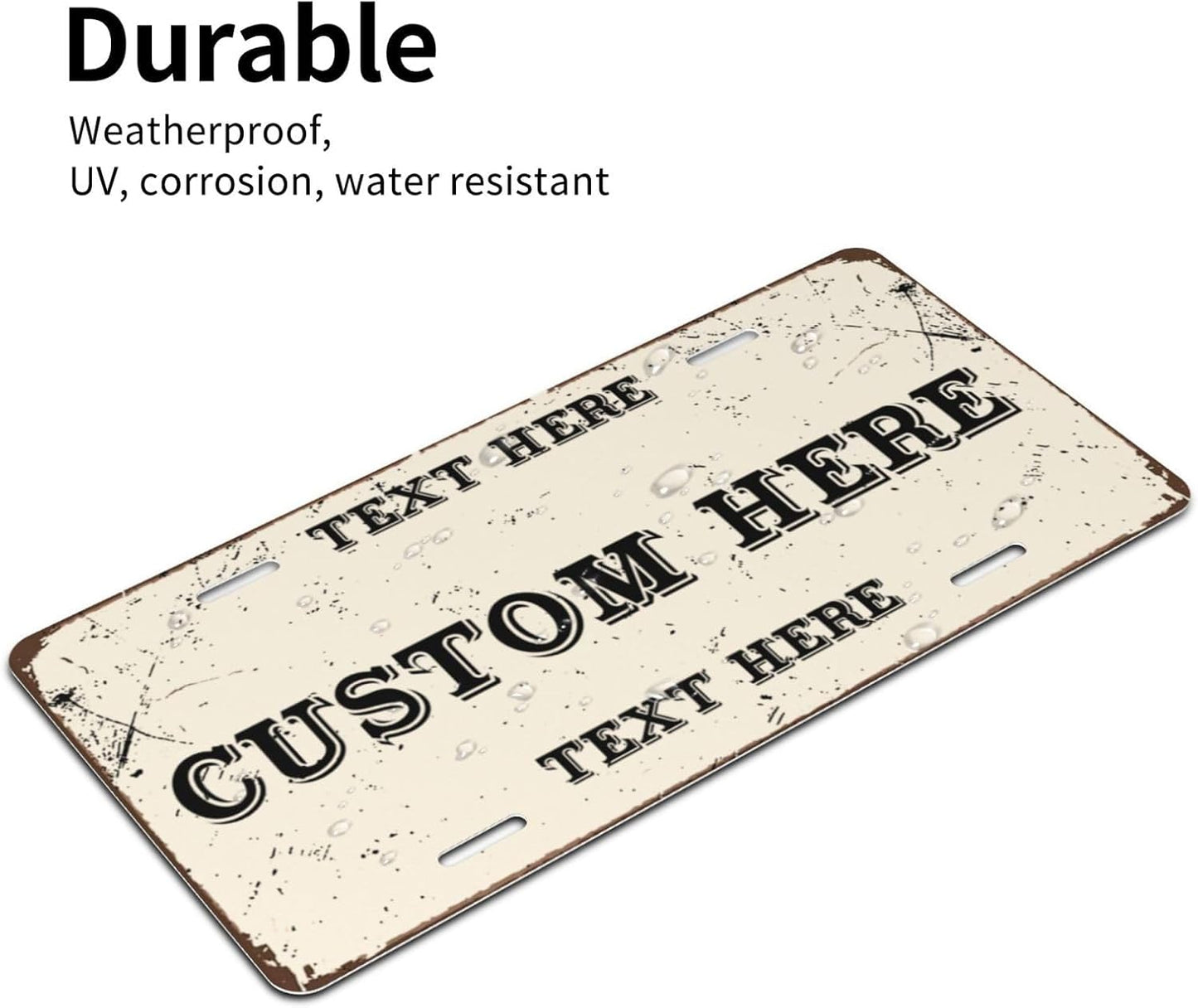 Custom Personalized Text Image Photo Design Customized Tag Aluminum License Plates for Front of Car 6x12 Inch-24