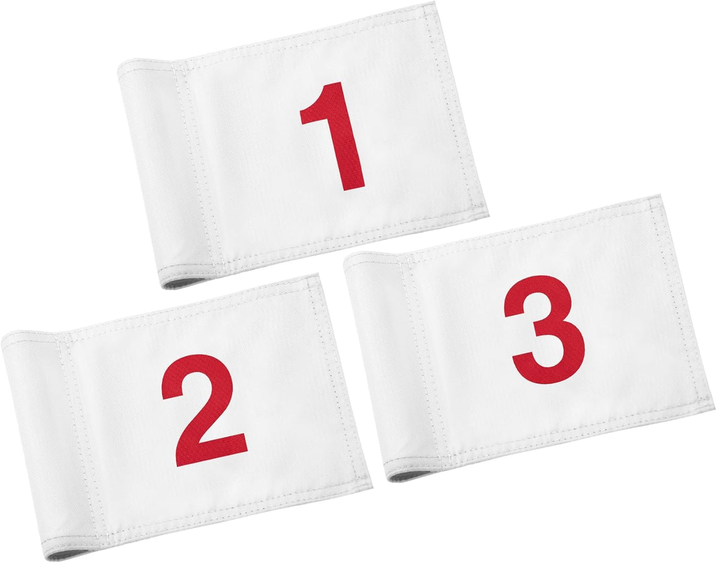 KINGTOP Numbered Golf Flag All 8x6 Inch – Upgraded Dual-Layer 420D Nylon, Double Sided Printing, Tube Inserted – Mini Practice Putting Green Flags for Yard