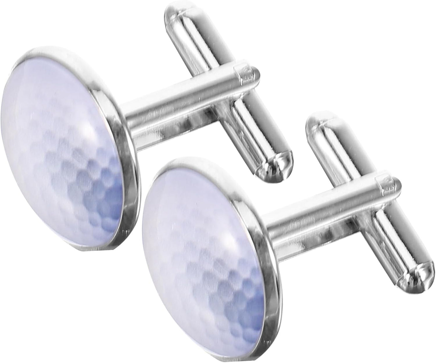 Silver Metal Golf Cufflinks for Men Shirt Accessories with Crystal Glass Gemstone Design Classic and Sturdy Fashion Buttons for Wedding Business and Formal Wear