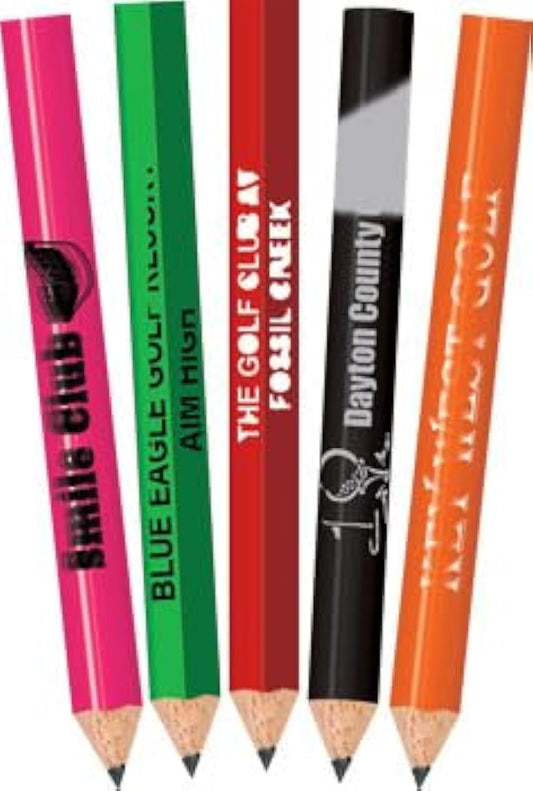 GRAPHITE Misprint Golf Pencils - Round and Hexagon Wood, Pre-Sharpened No-Eraser Design with 2 HB Lead - Ideal School Supplies and Classroom Must Haves, Perfect for Drawing or Writing - Box of 144 Pcs