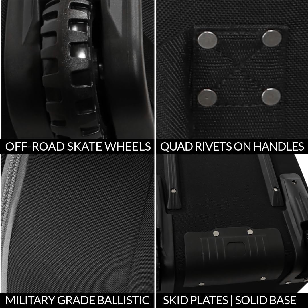 CaddyDaddy First Class Military Grade Ballistic Nylon Travel Cover with EVA Dense Foam Top Padding 2 Year Full Replacement Coverage Self Standing Base XL Wheels Case for Transporting Clubs on Airlines