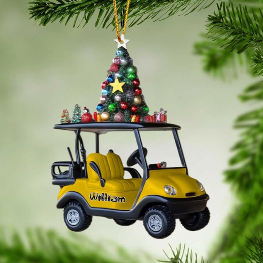 Personalized Golf Car Christmas Ornament, Christmas Ornament, Golf Cart Family, Golf Ornament, Golf Cart Ornament, Golf Christmas Ornaments, Golf Ornaments for Christmas Tree Gift for Golf Lovers/6