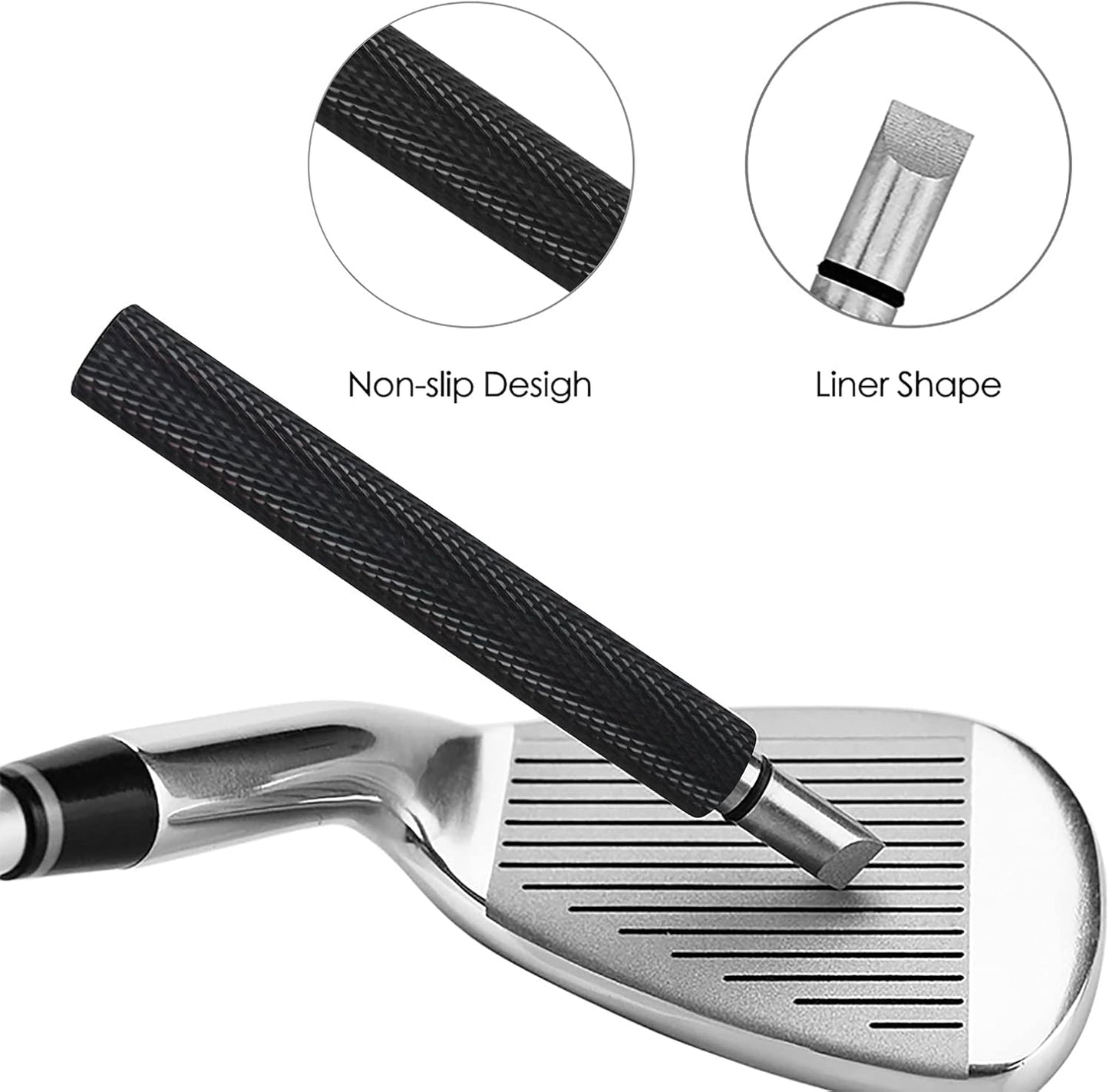 VIPMOON Golf Club Groove Sharpener Tool, Golf Brush and Groove Cleaner with Retractable Zip-line Aluminum Carabiner, Groove Sharpener Golf for Wedge & Irons, U & V-Grooves, Golf Accessories for Men