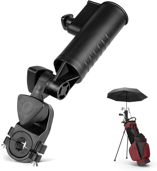 Golf Push Cart Umbrella Holder, 180 Degrees Adjustable Golf Trolley Umbrella Holder, Universal Heavy-duty Windproof Umbrella Holder Stroller Bicycle Bike Wheelchair Mobility Scooter Beach Chair