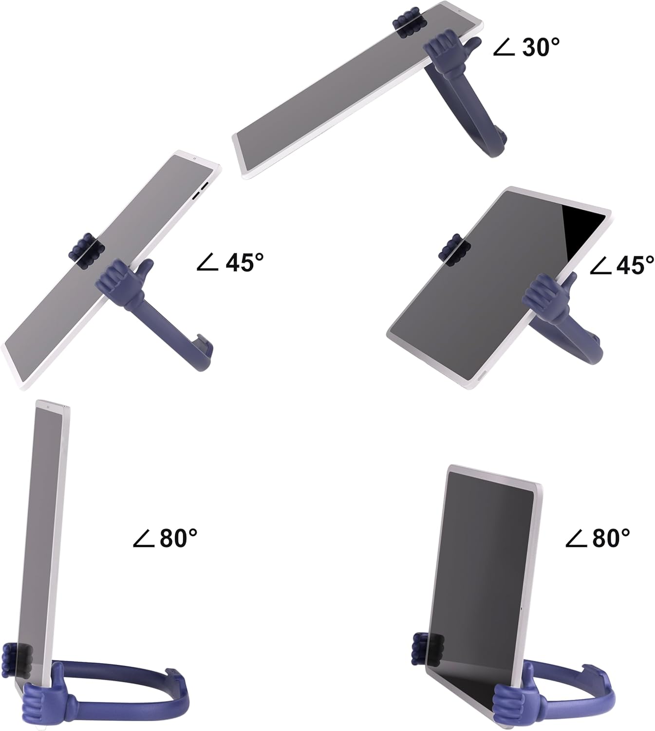 Honsky Thumbs Up 2 Pack Tablet Stands, Compatible with iPad, Samsung Galaxy, iPhone Pro Max, Universal Cute, Blue/Purple