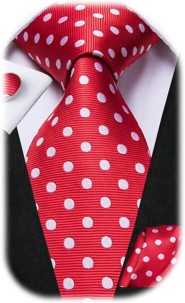 Dubulle Mens Paisley Striped Tie WOVEN Necktie for Men and Handkerchief Cufflinks Set Wedding Formal Business