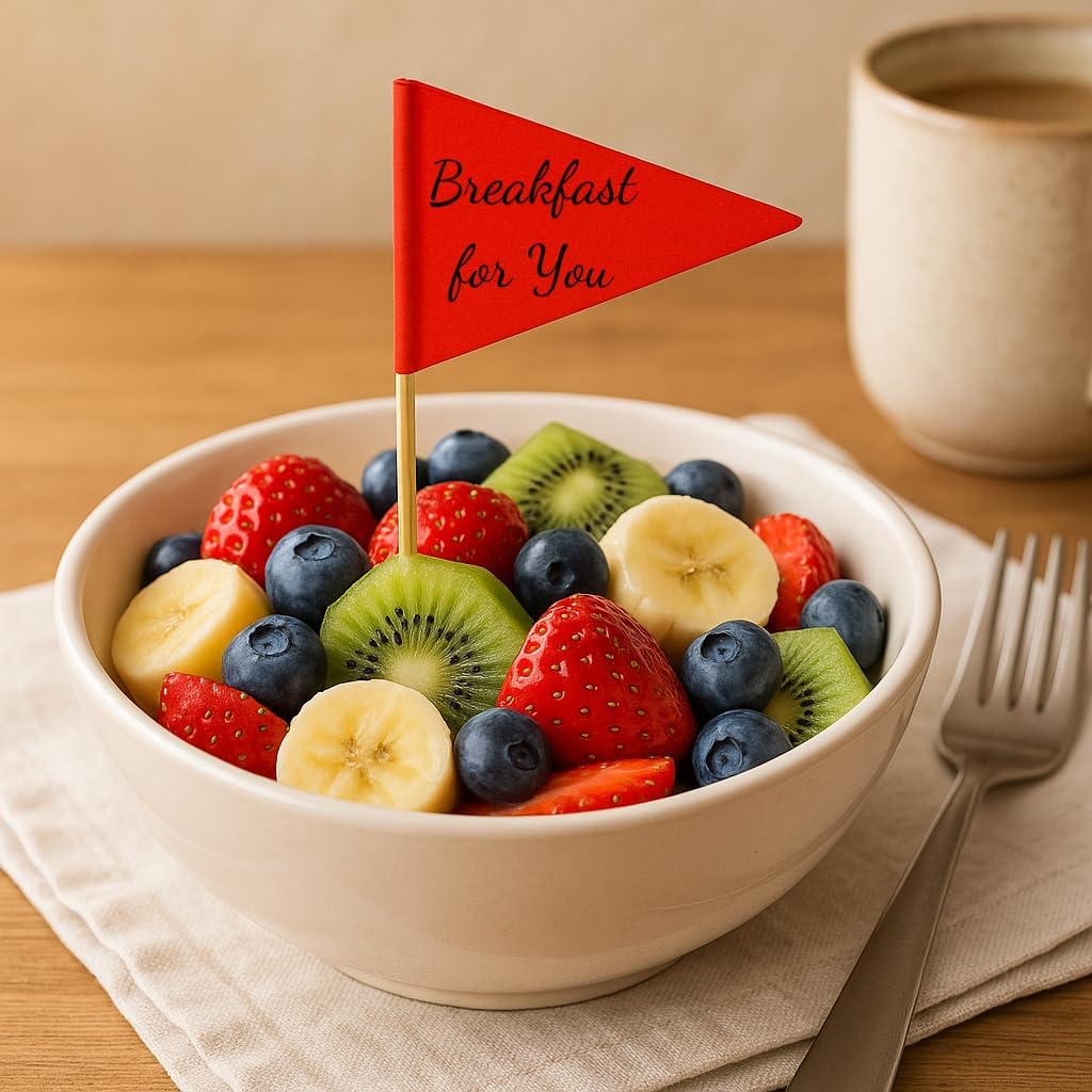 100 PCS Solid Red Toothpick Flags - Mini Plain Red Triangle Sticks with Writable Surface, Golf Cupcake Toppers Sticks Blank Flag Fruit Cheese Markers for DIY Decorations & Custom Labeling