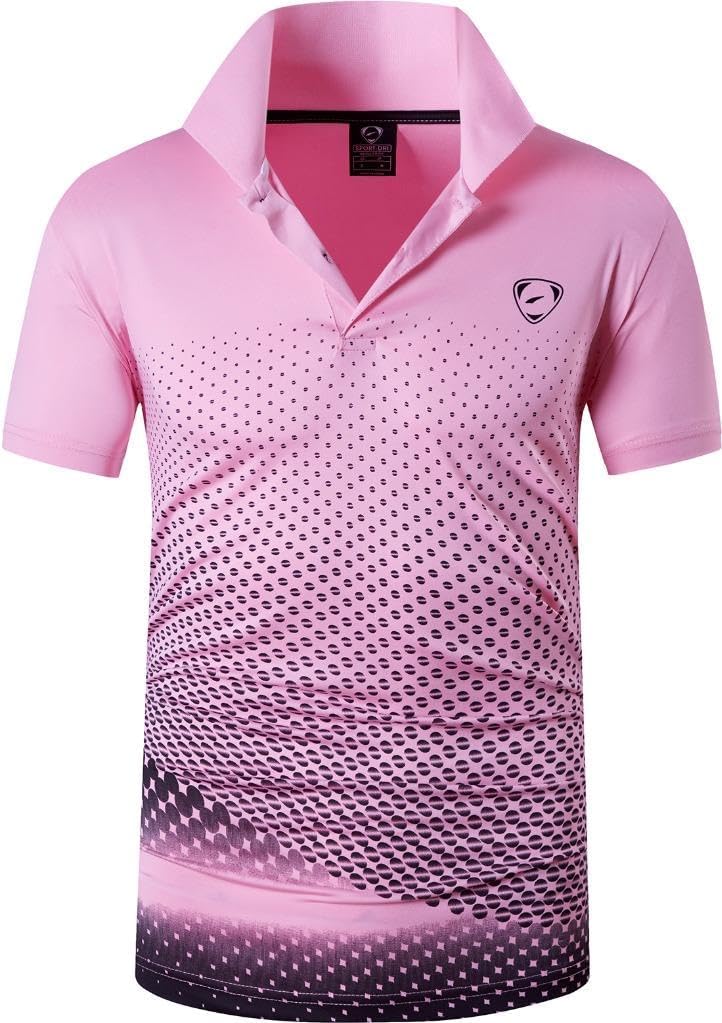 jeansian Men's Sport Outdoor Quick Dry Fit Short Sleeves Polo Tee Shirt Tshirt T-Shirt Tops Golf Tennis Bowling LSL195
