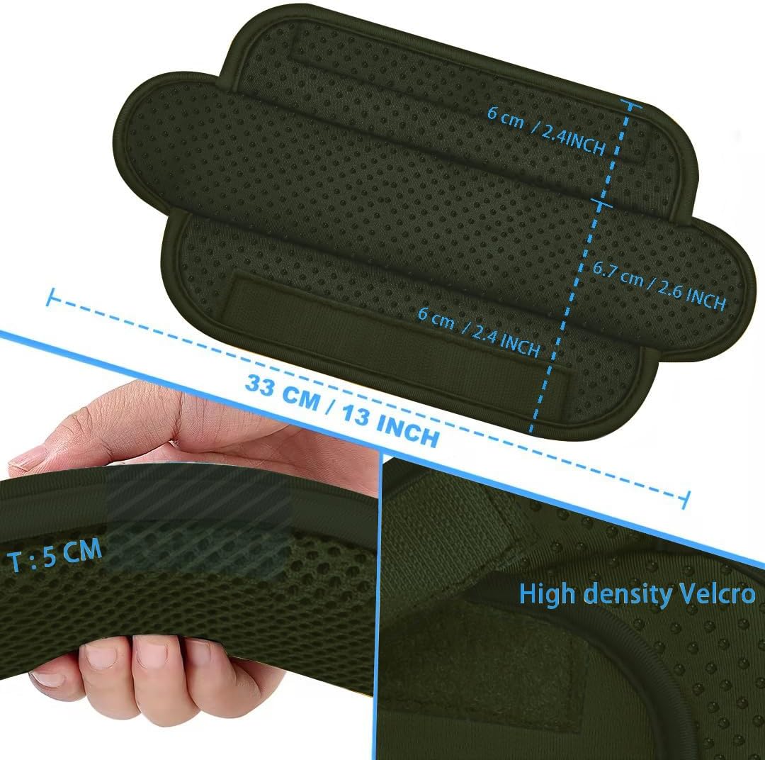 ZINZ 2-Pack Universal Shoulder Pad with Ultra thick Cushion for Bag Luggage Bag Crossbody, Plus Long & Anti-Slip & Breathable,Green