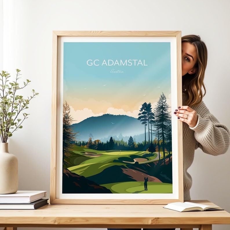 Nationcog Adamstal Golf Print - Austria - European Golf Course, GC Adamstal Golf Course Poster, Austria Golf Art, Mountain Golf Landscape, Scenic Golf Course Print (Unframed) (12x18)