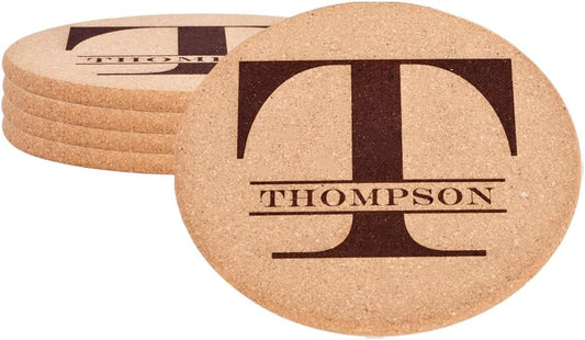 Personalized Cork Trivets, Custom Engraved Absorbent Trivets for Hot Dishes, Pots, Pans, Baking Sheets, Hot Plates for Table (T)