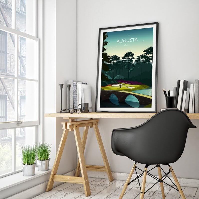 Golf Gift - Augusta Masters Golf Print - 12th Hole Amen Corner, Augusta National Golf Poster, Georgia Golf Course Art, Masters Tournament Print (Unframed) (16x24)