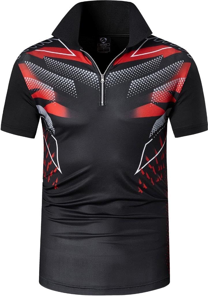 jeansian Men's Sport Outdoor Quick Dry Fit Short Sleeves Polo Tee Shirt Tshirt T-Shirt Tops Golf Tennis Bowling LSL195