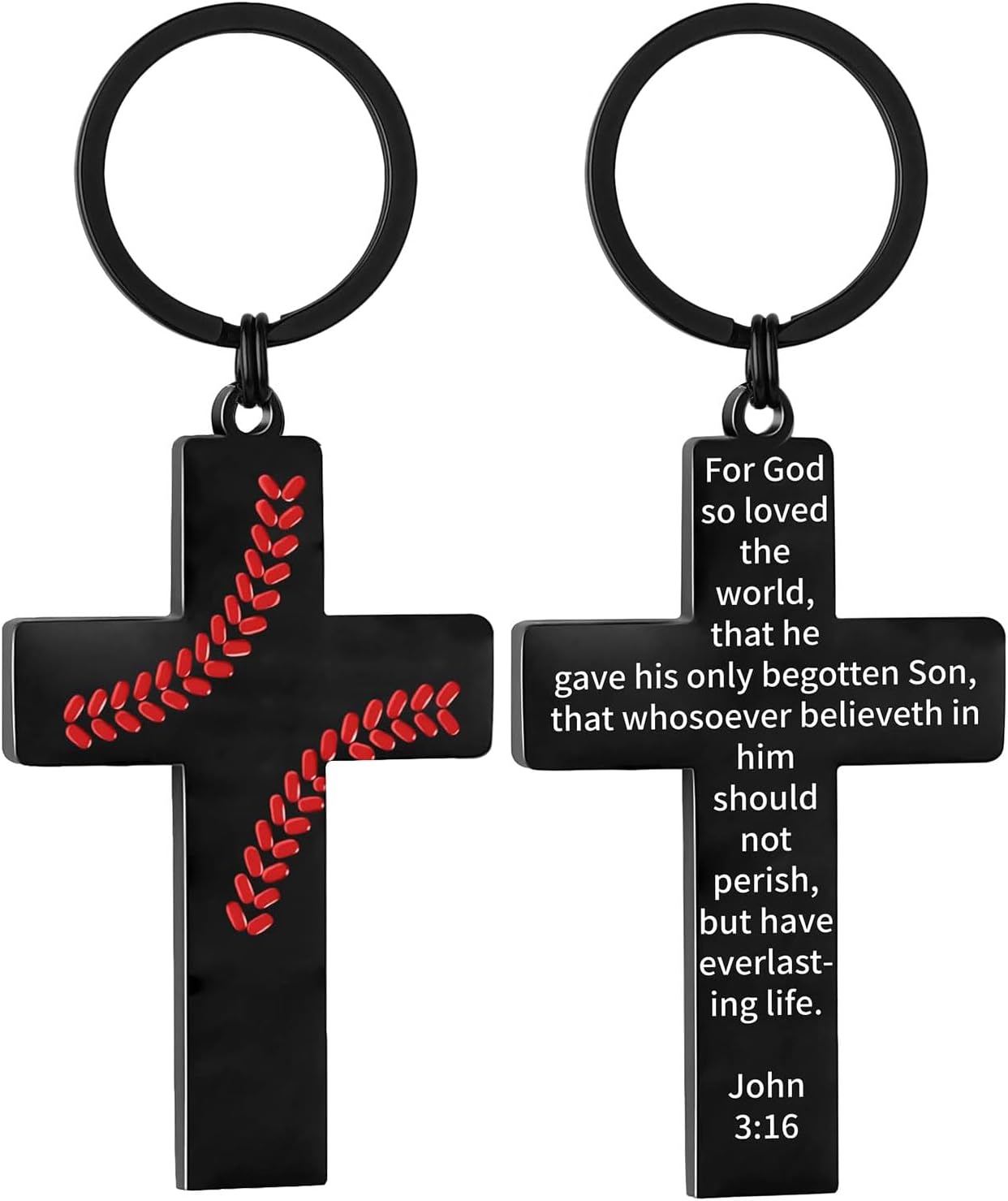Football/Baseball/Soccer/Basketball Cross Keychains for Men First Communion Baptism Confirmation,Mens Gifts