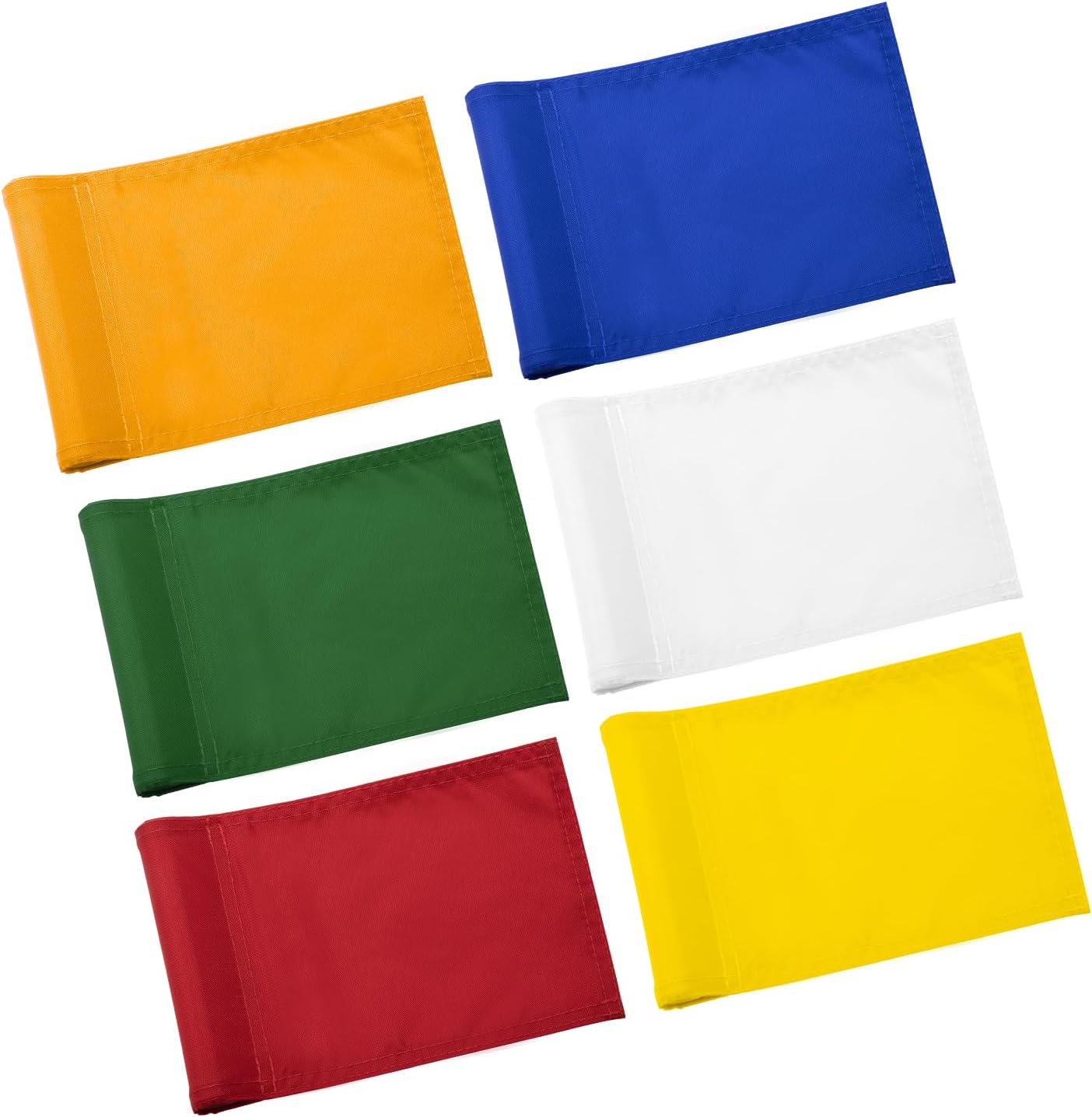 KINGTOP Solid Golf Flag All 8x6 Inch - 420D Nylon, Tube Inserted - Mini Putting Green Flags for Backyard Practice