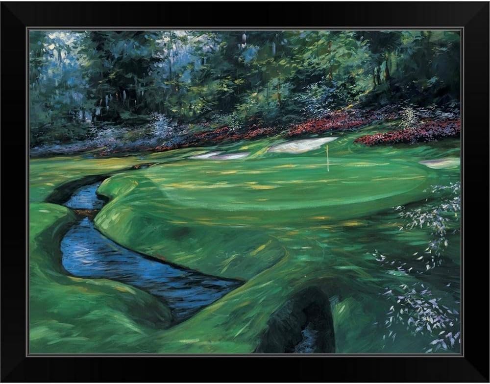 CANVAS ON DEMAND 13th at Augusta Black Framed Art Print, Golf Artwork