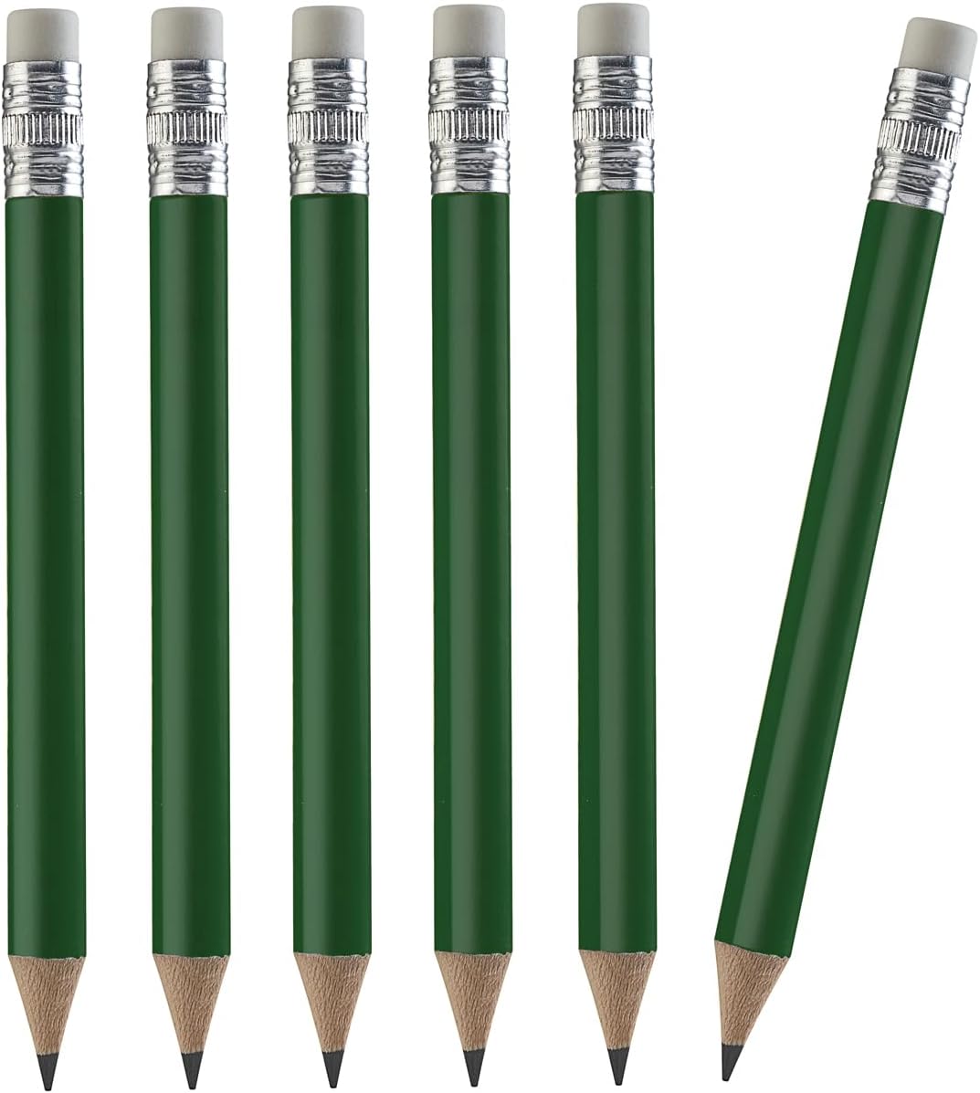 TH Golf 100pcs Golf Pencils, 4 Inch Mini Half Pencils with Eraser Sharpened Wood Mini Round for Schools Wedding Toddlers Home Corporate Multiple Colours (Dark Green)