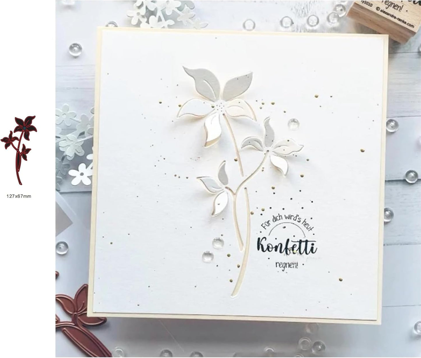 Lapoo Cutting Die for Scrapbooking, 3D Backgrounds Frame New Cutting Dies DIY Album Card Making Decor Paper Craft Metal Die Cuts Party Decorations (Core 5 x 2.6 in)