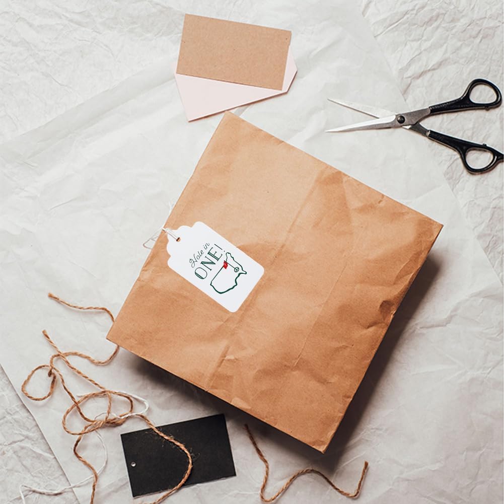 Golf Themed Hole In One First Birthday Tags - 30 Pack Golf Themed Favor and Silverware Tags for Baby 1st Birthday Decorations