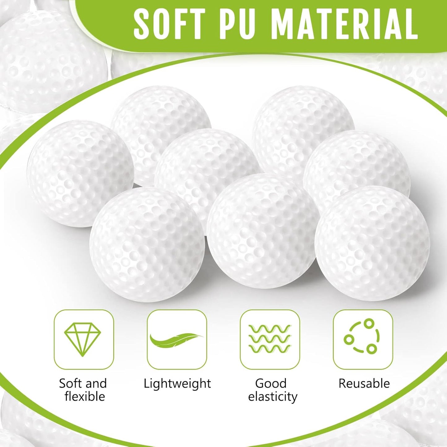 Junkin 80 Pcs Foam Golf Balls Rubber Practice Balls Realistic Feel and Flight Sport Training for Indoor or Outdoor Backyard Golf Training