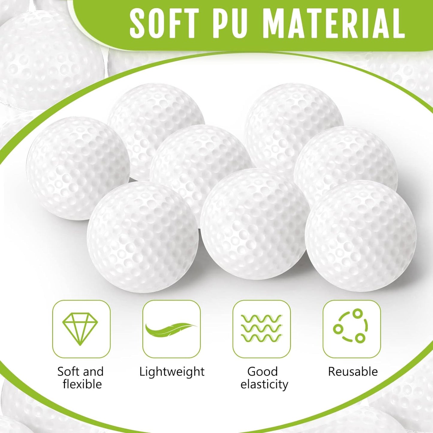 Junkin 24 Pcs Foam Golf Practice Balls Realistic Feel and Flight Training Sport Balls Elastic Soft Foam Golf Balls for Indoor or Outdoor Backyard Training