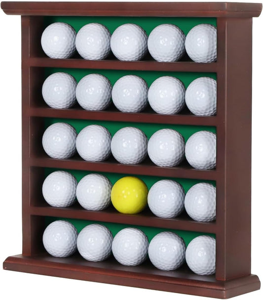 KCRasan Golf Ball Display Case - Wall Mounted Holder with Glass Door, Ideal Gift for Golf Enthusiasts
