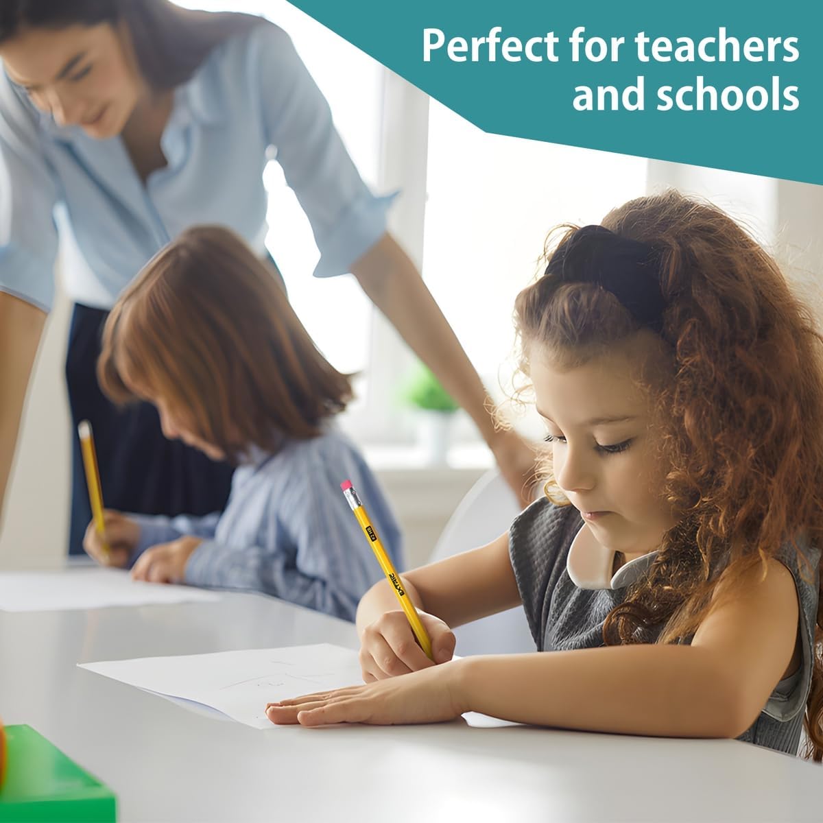 EXTRIC Wood-Cased Pencils HB #2, 240 Count Yellow Pencils with Top Eraser, Unsharpened, Hexagonal Grip, Bulk Pack for School, Office and Teacher Supplies