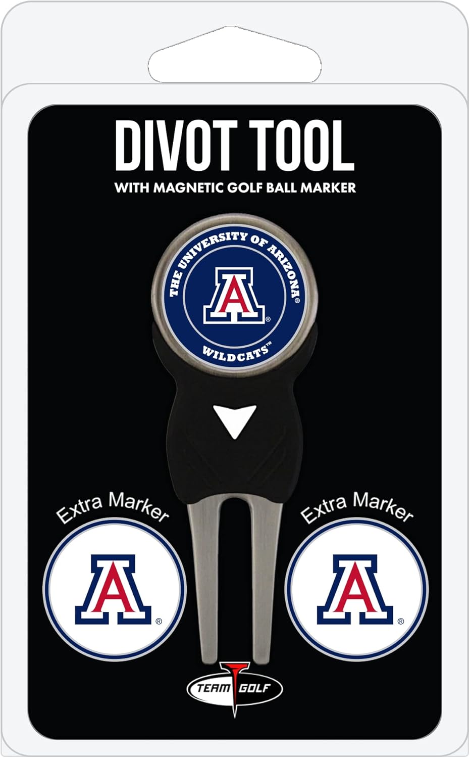 Team Golf NCAA Divot Tool with 3 Golf Ball Markers Pack, Markers are Removable Magnetic Double-Sided Enamel