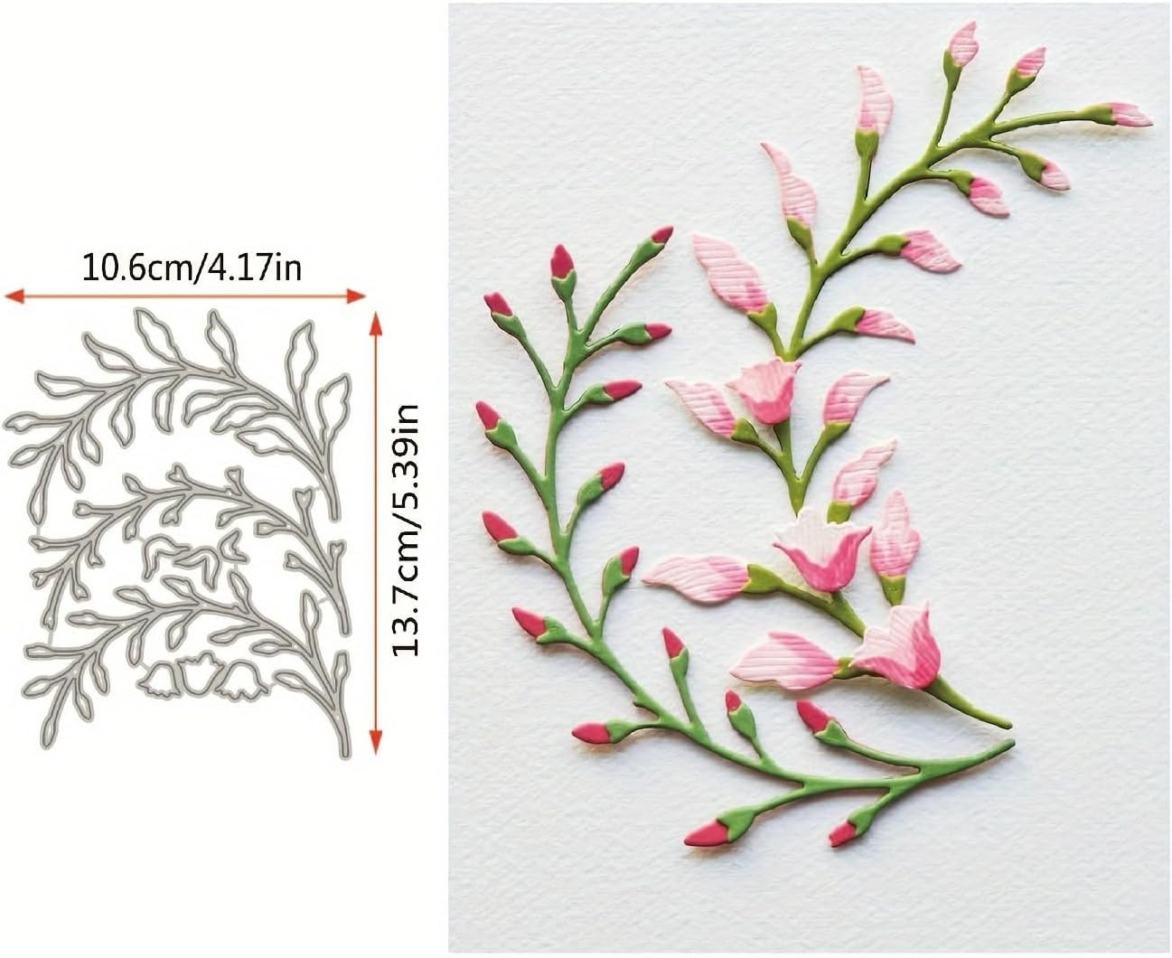 Flowers Metal Cutting Die for Scrapbooking - Cut Stencils for DIY Scrapbook Photo Album Decorative Paper Card, Card Making Supplies, Stencils & Crafting Die Cut (Lily 5.4 x 4.2 in)