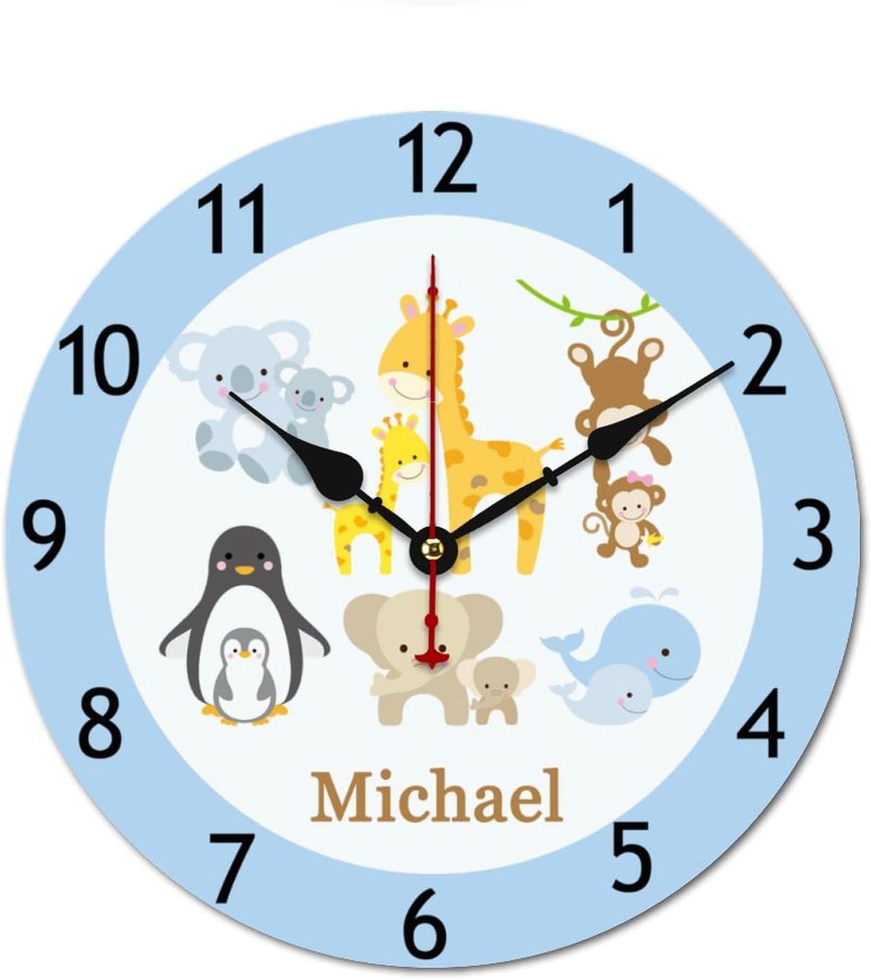 Golf Ball Personalized Name Wall Clocks Battery Operated 12 inch Clocks Decorative Silent Kids Wall Clock with Name Custom Kids Birthday Gifts Children Room Decor, Style-13, 280ol7t4cp70