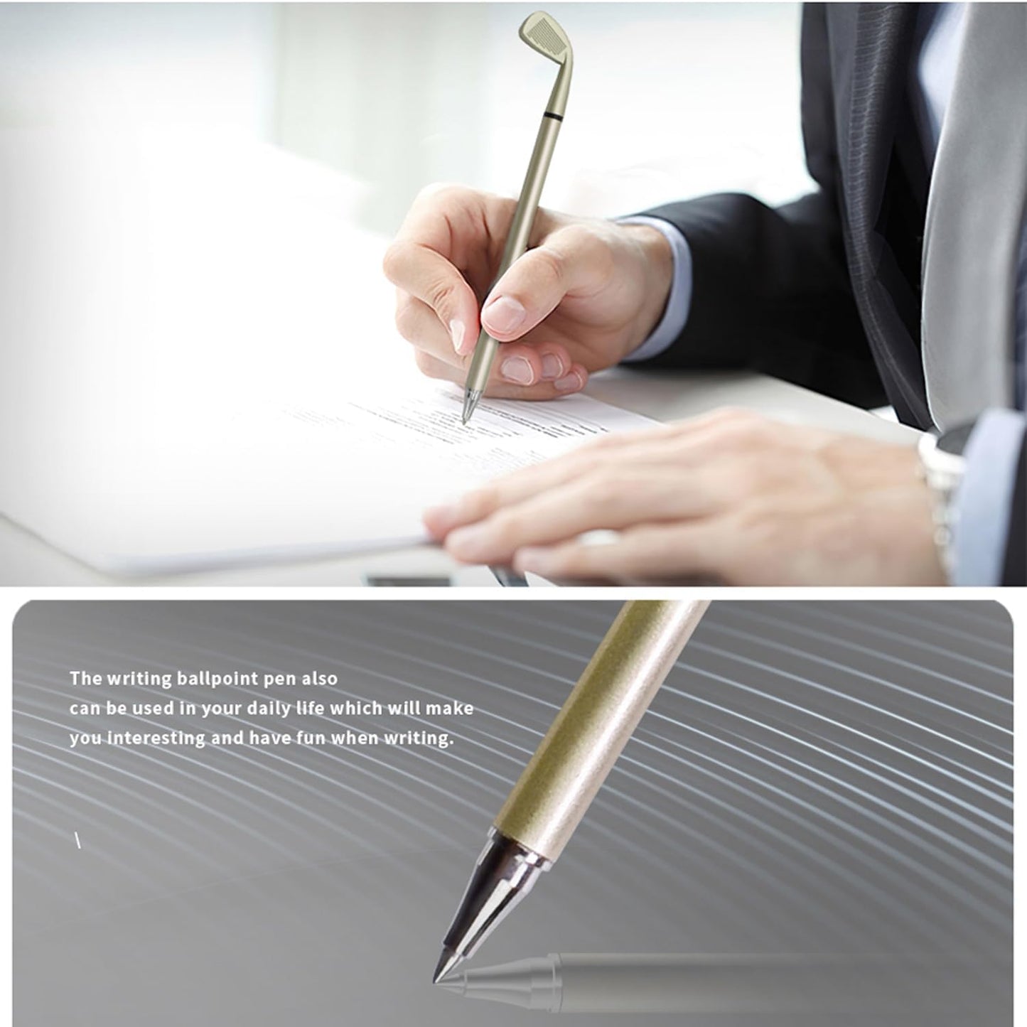 12pcs Golf Ballpoint Pens, Mini Golf Clubs Pens, Mini Golf Clubs Pen Decorative Golf Pens Funny Sports Ergonomic Pen Golfing Club Props Black Gel Ink for Student Coworkers Office Stationery Supplies.