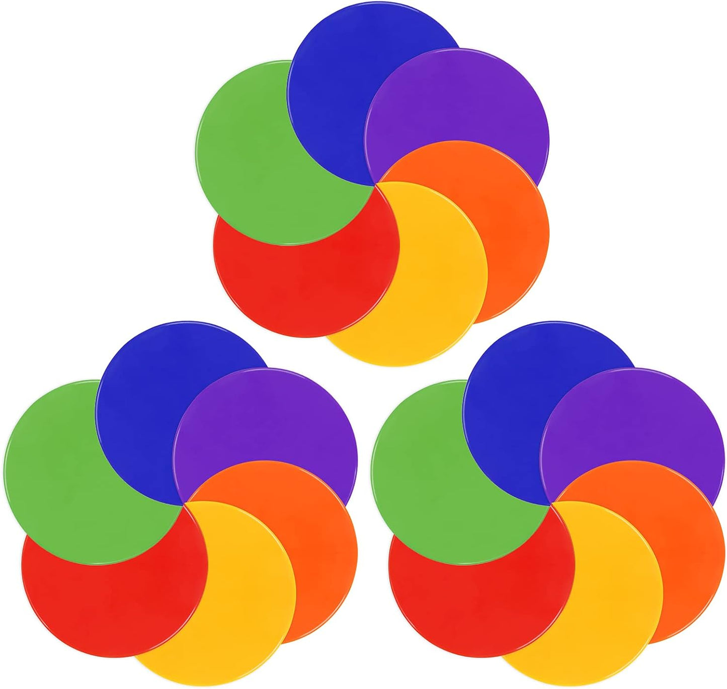 9 Inch Poly Spot Markers for Gym Floor Poly Spots, 12/18/24/36 Pcs Round Non-Slip Rubber Floor Dots Agility Markers Flat Cones for Sports Soccer PE Training, Dance, Classroom Activities