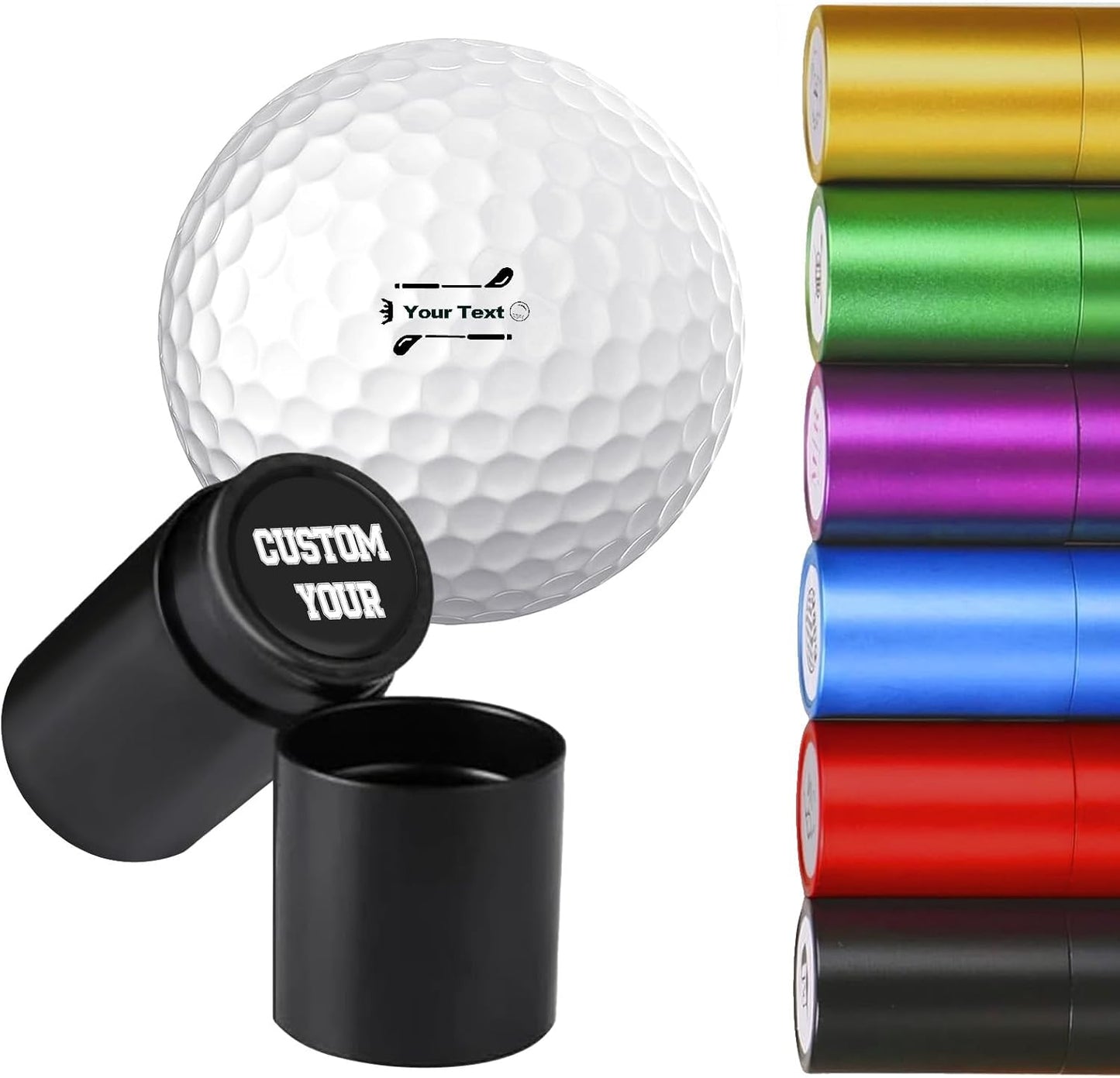 Custom Golf Ball Stamp, Personalized Golf Ball Marker Stamp with Waterproof Ink, Customized Name Stamp with Your Logo, Initial, Name, Golf Ball Stamper, Gifts for Men Dad Husband Business (Design-03)