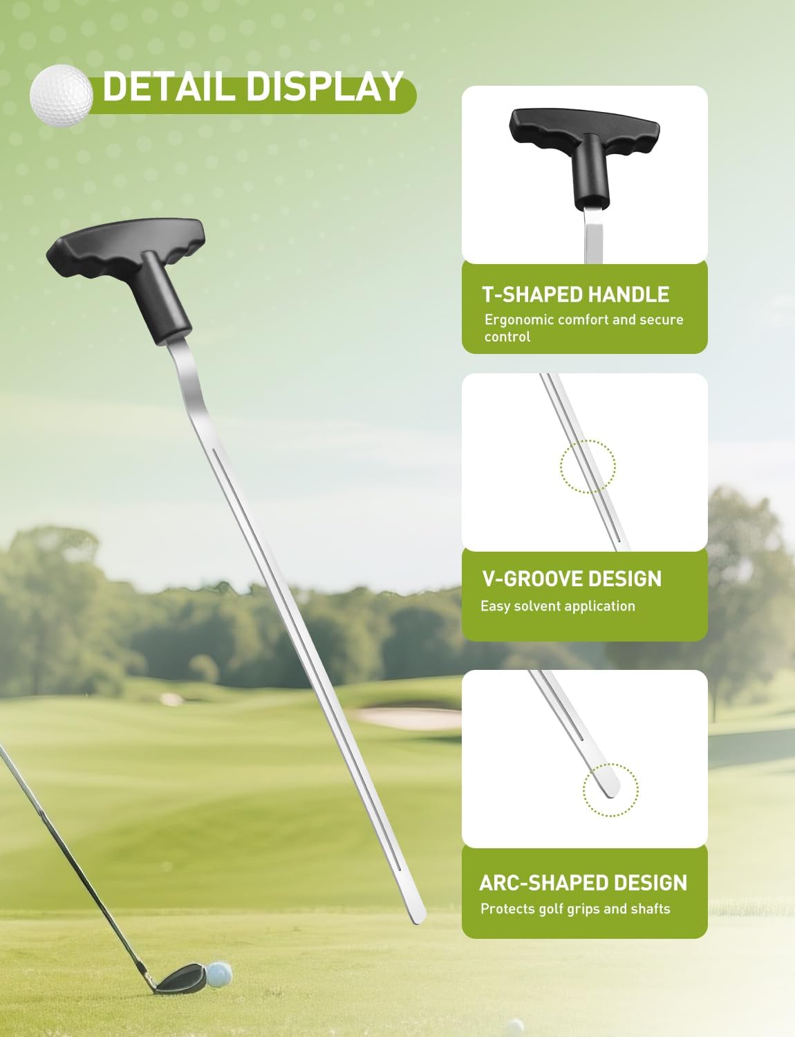 Golf Grip Tape Removal Tool Kit, Grip Remover Saver Perfect for Regripping Graphite and Golf Club Steel Shafts