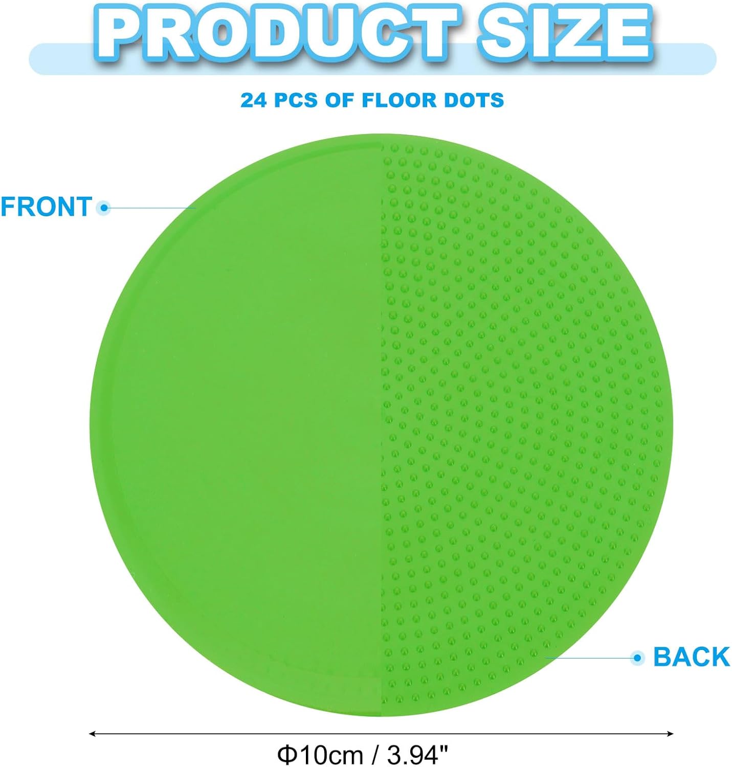 PATIKIL 4 Inch Poly Spot Markers, 24Pcs Non Slip Rubber Floor Dots with Storage Bag Flat Agility Cones for Sports Training Basketball Football