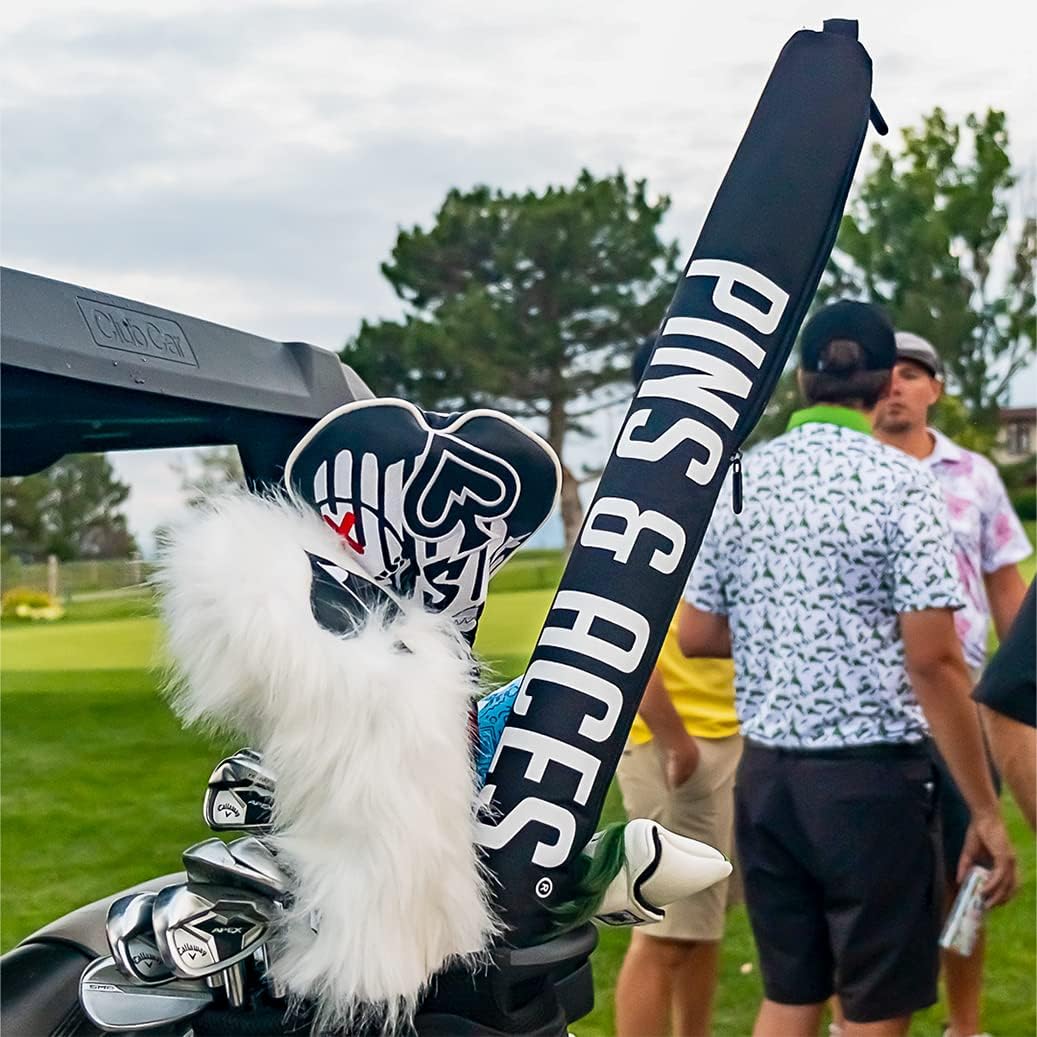 Pins & Aces Beer Sleeve 7-Can Insulated Cooler Sleeve - Stores Up to 7 Cans Discreetly in Your Golf Bag - Keeps Canned Beverages Cold On The Golf Course - Fits Most Golf Bags Styles & Types